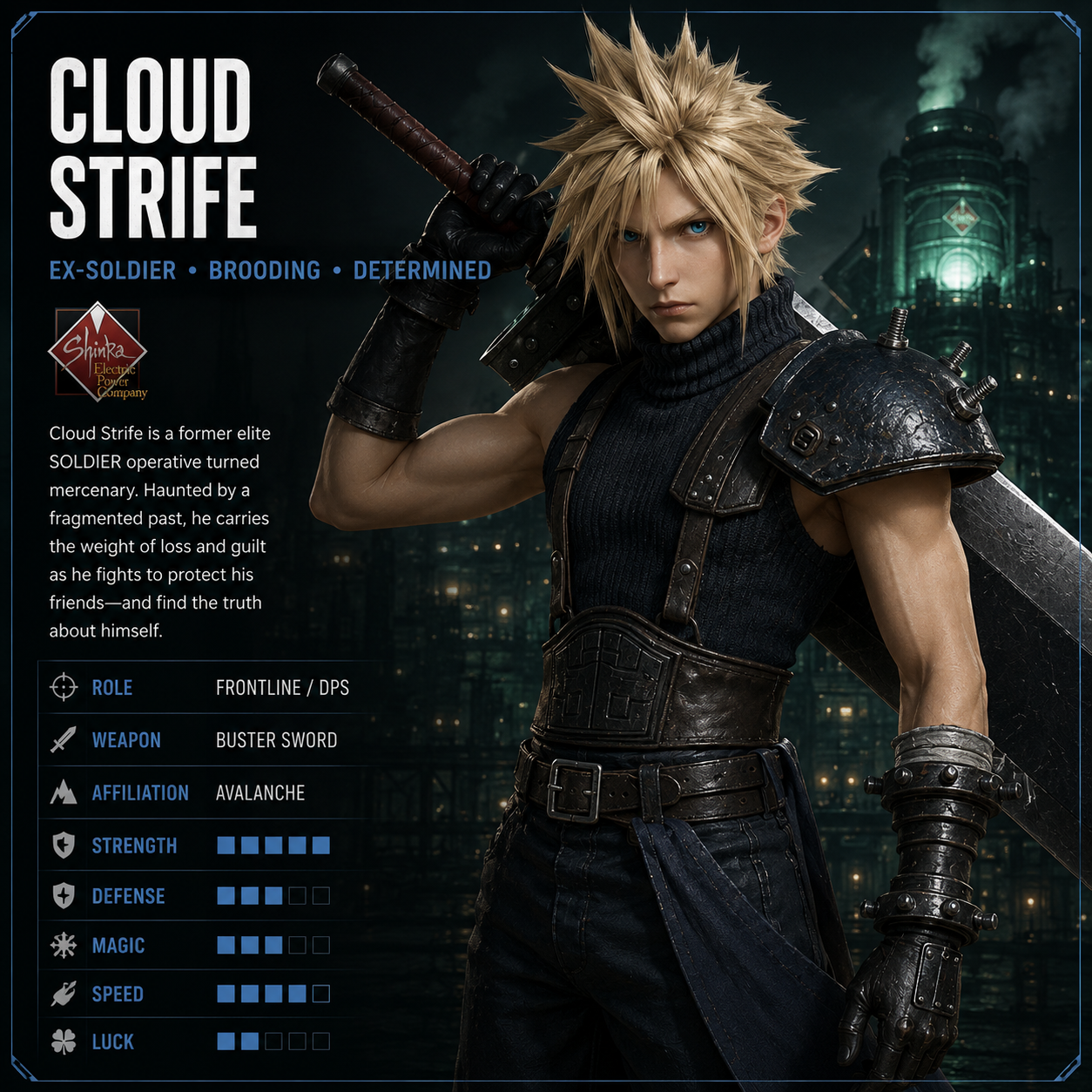 Cloud Strife — Ex-SOLDIER mercenary
