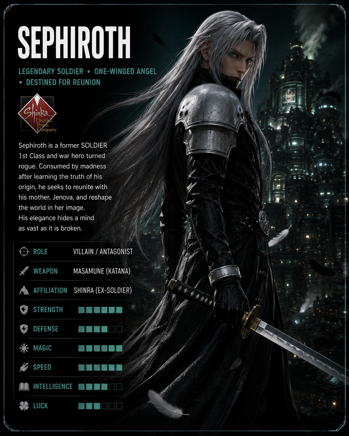Sephiroth — legendary SOLDIER, one-winged angel