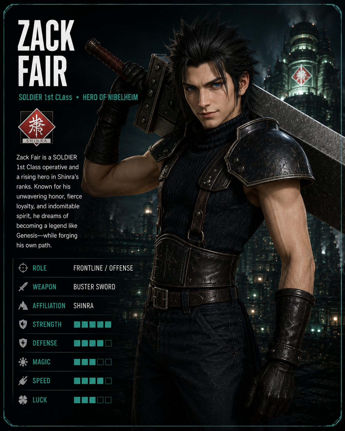 Zack Fair — SOLDIER 1st Class, Hero of Nibelheim