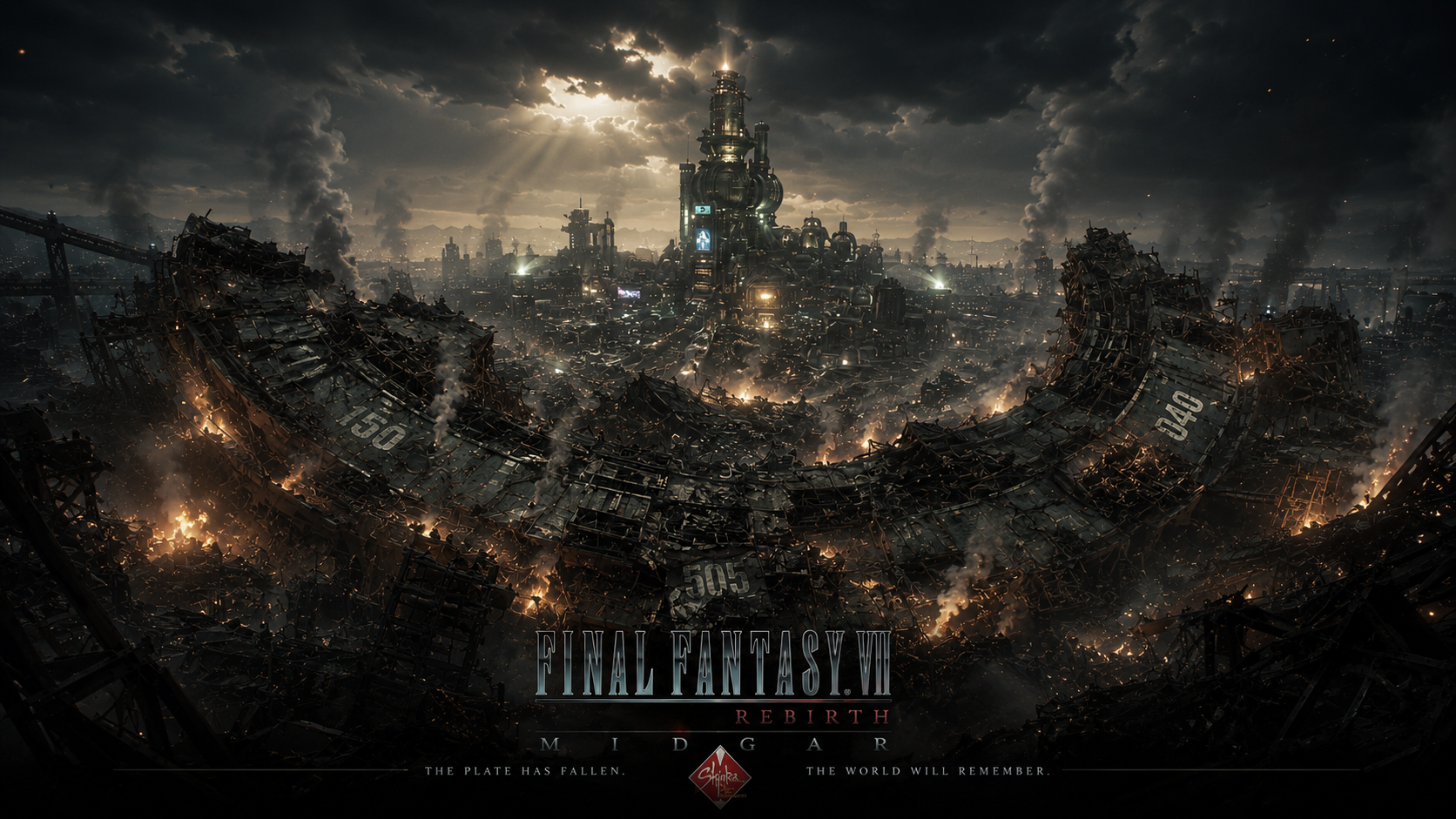 Final Fantasy VII Rebirth — Midgar after the plate falls
